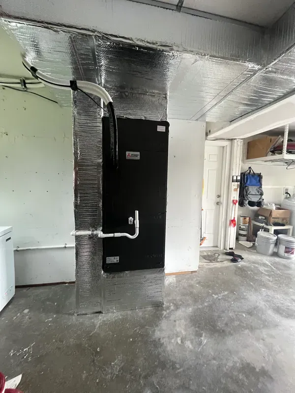 Another angle of updated furnace installation and insulation