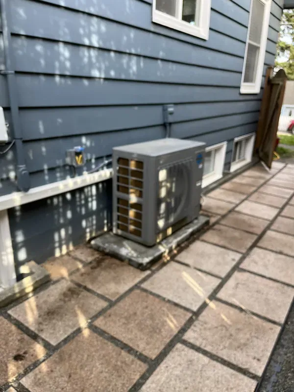 Small mini split install on patio with