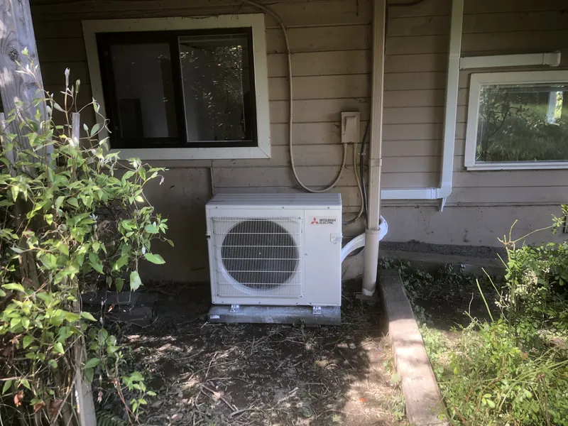 Under deck Mitsubishi mini split install